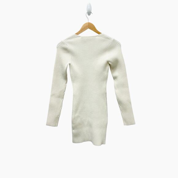 NWT Gauge81 White Wool Blend Mija Ribbed Mini‎ Dress Size Small $660 - Picture 11 of 13